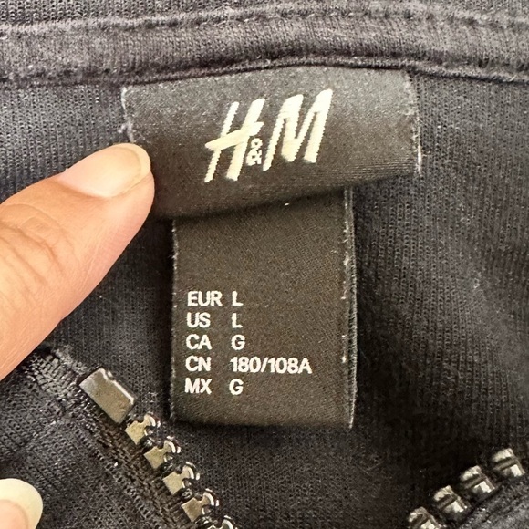 H&M Black Floral Hoodie With Zip Size L - Picture 3 of 6